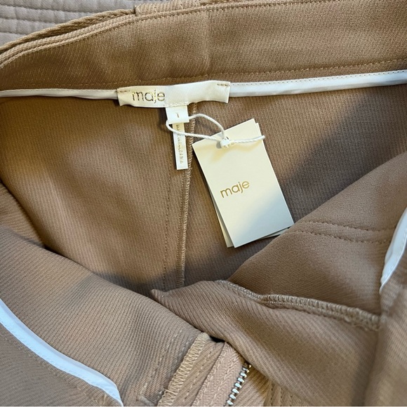Maje Jupe Tan Camel Belted Mini Skirt